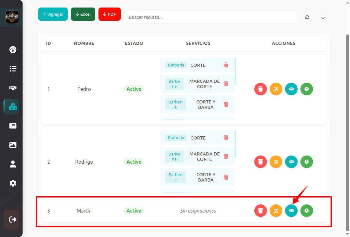 Asociar servicios a recursos