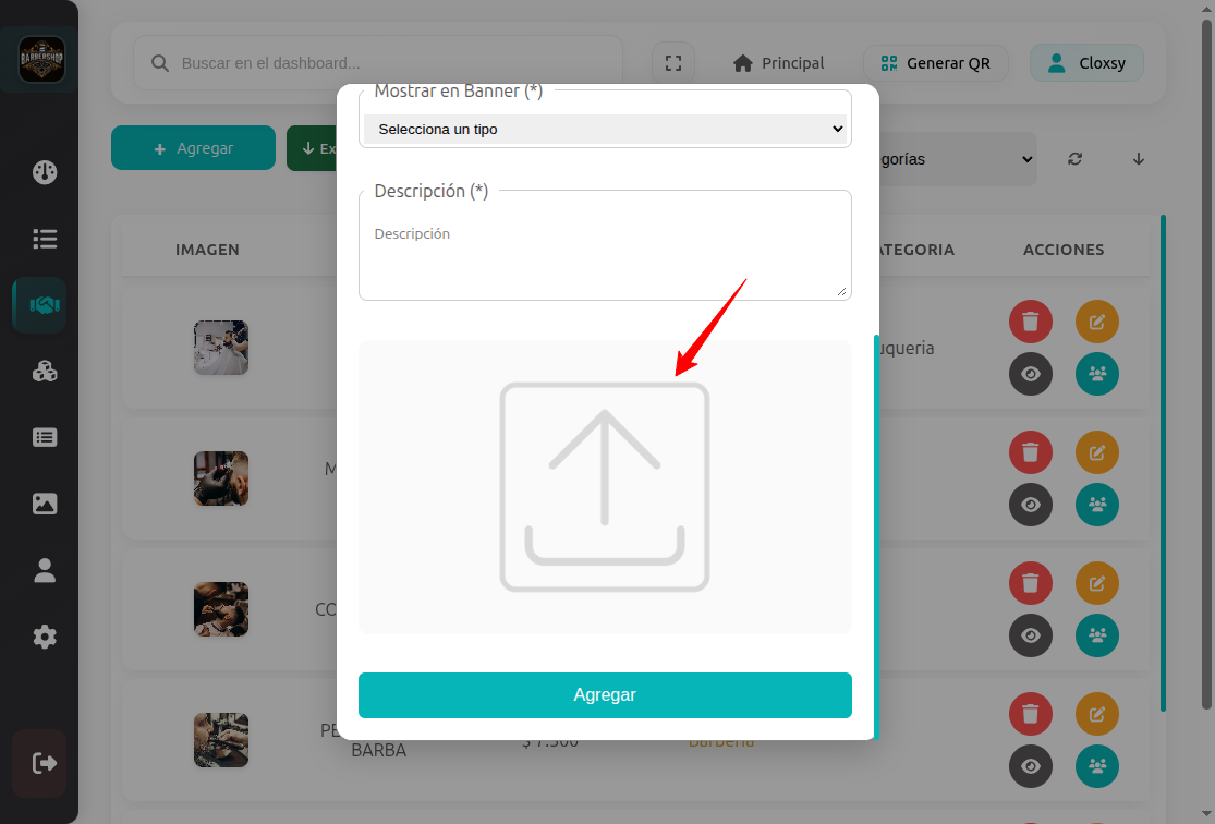 Cargar imagen del servicio